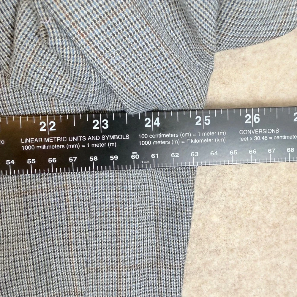 Lauren Ralph Lauren Windowpane 48R Blazer Grey Micro Check 2-Button RN90736